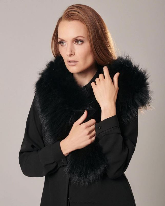 Anne Fontaine vrouwen blair kraag bontkraag accessoires zwart 06TRT538