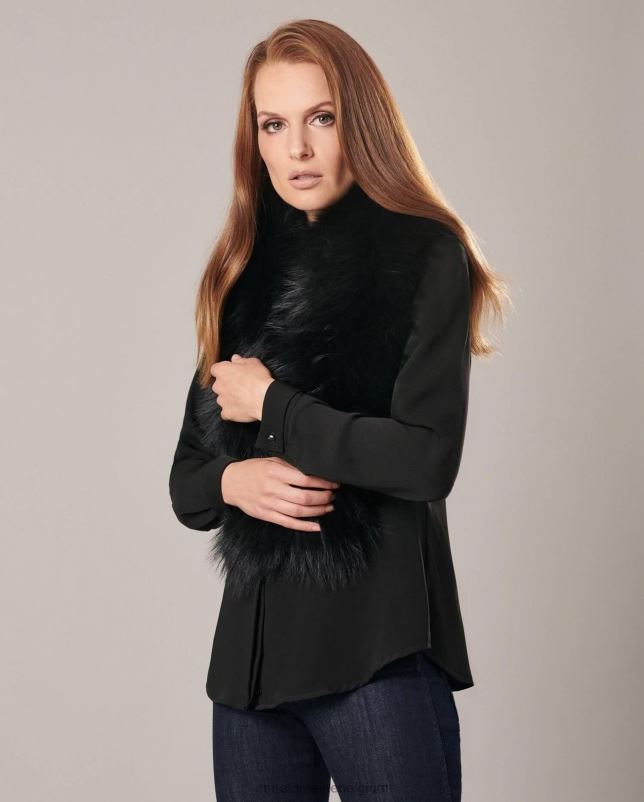 Anne Fontaine vrouwen blair kraag bontkraag accessoires zwart 06TRT538