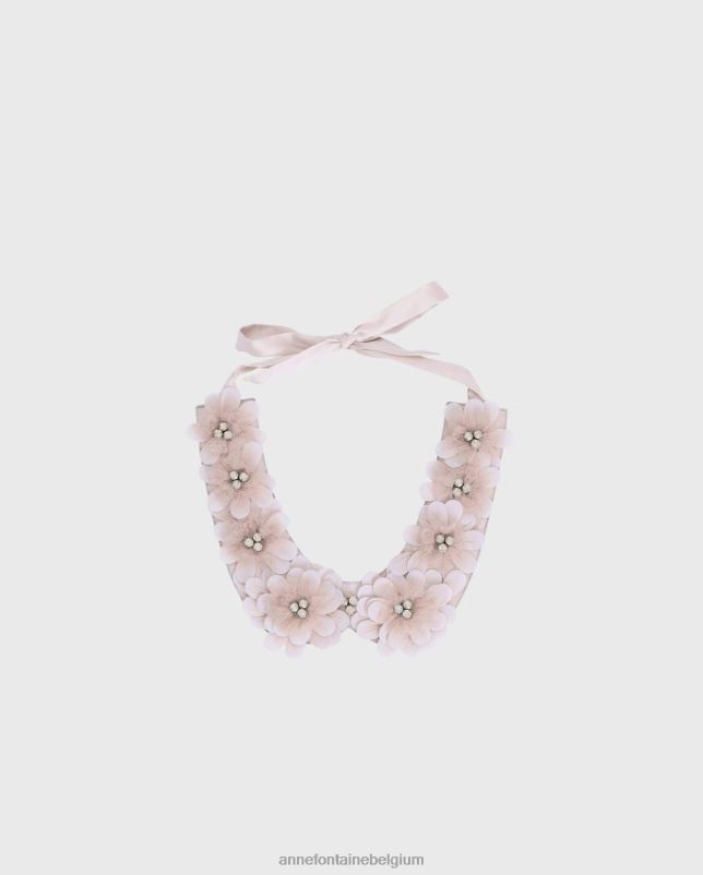 Anne Fontaine vrouwen ferdie kraag blush kraag versierd met tule en steentjes accessoires roze 06TRT515