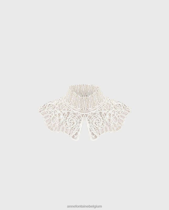 Anne Fontaine vrouwen tsarinakraag tule kraag met geborduurde pailletten met arabeskmotief accessoires stijlvol 06TRT524