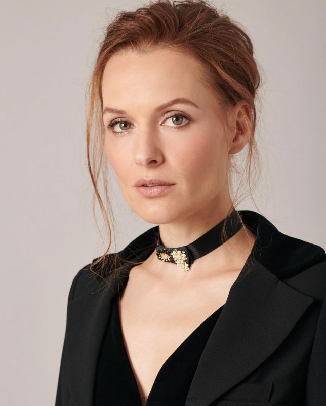 Anne Fontaine vrouwen iglo choker stof bloem choker ketting accessoires stijlvol 06TRT595