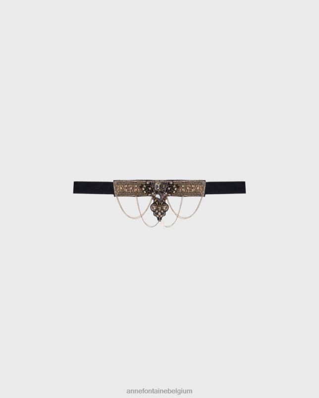 Anne Fontaine vrouwen orbie choker choker versierd met juwelen accessoires goud 06TRT601