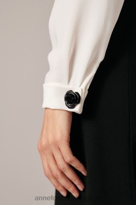 Anne Fontaine vrouwen Neissi-manchetknopen en gebloemde manchetknopen accessoires zwart goud 06TRT548