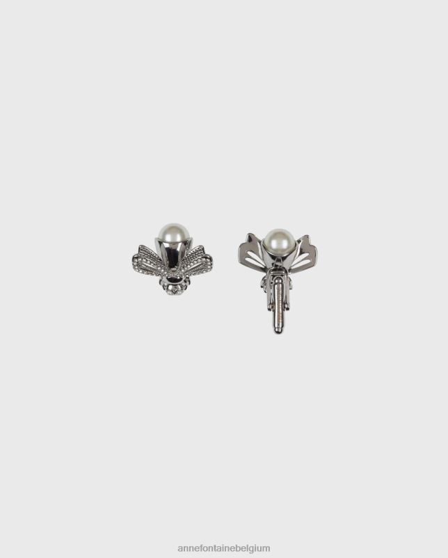 Anne Fontaine vrouwen ilyano manchetknopen bijvormige manchetknopen met parels en strass accessoires stijlvol 06TRT550