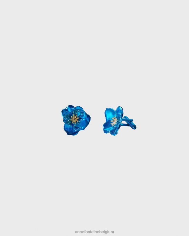 Anne Fontaine vrouwen mariene manchetknopen bloemenmanchetknopen met een midden accessoires goud/blauw 06TRT540