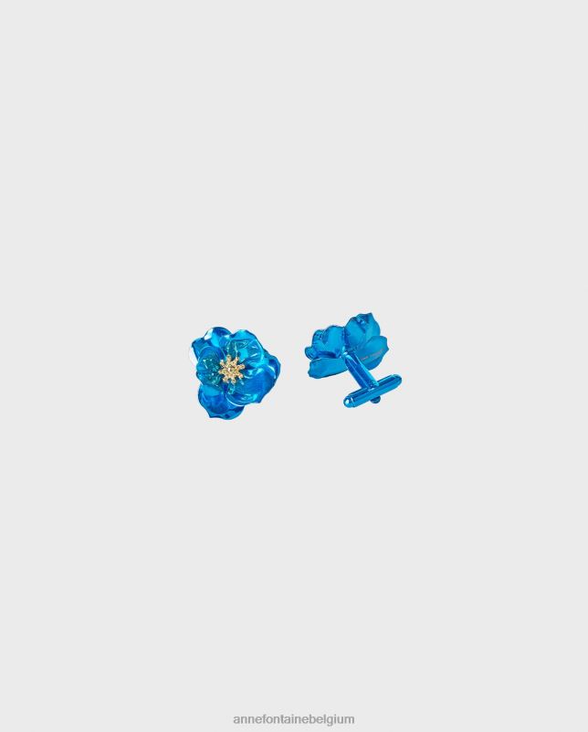 Anne Fontaine vrouwen mariene manchetknopen bloemenmanchetknopen met een midden accessoires goud/blauw 06TRT540