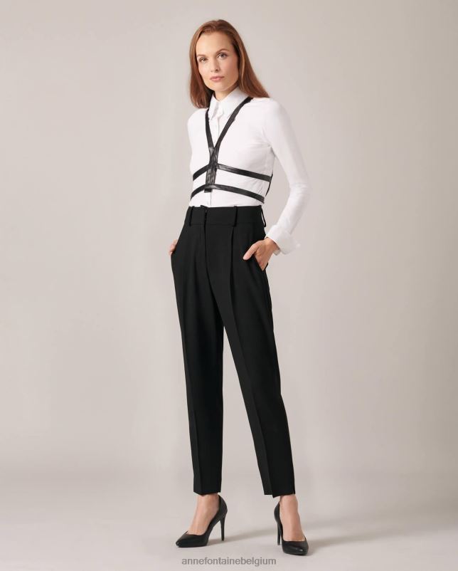 Anne Fontaine vrouwen enya harnas kunstleren harnas accessoires zwart 06TRT576