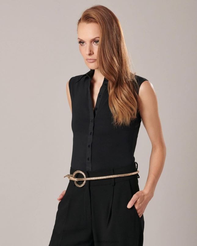 Anne Fontaine vrouwen isla riem metalen slangenriem accessoires wit goud 06TRT659