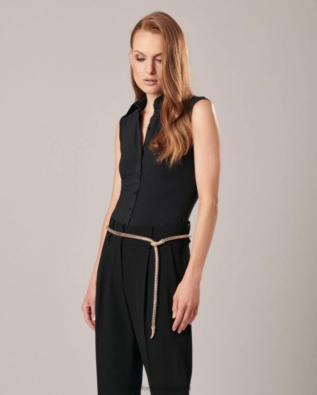 Anne Fontaine vrouwen isla riem metalen slangenriem accessoires wit goud 06TRT659