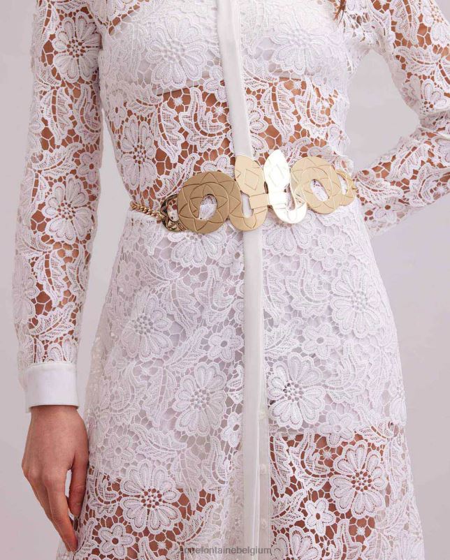 Anne Fontaine vrouwen jongensriem snake metalen riem accessoires goud 06TRT653