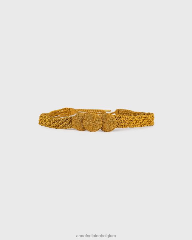 Anne Fontaine vrouwen perkins belt touwriem met gedraaide stof en drie middencirkels accessoires goud 06TRT680