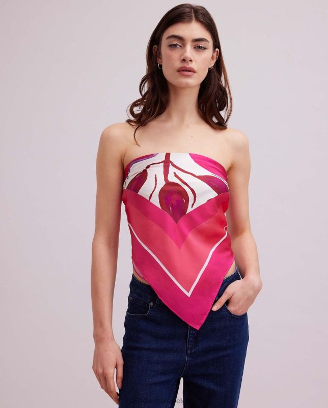 Anne Fontaine vrouwen Orchidea sjaal zijden sjaal met bloemenprint accessoires fuchsia 06TRT635