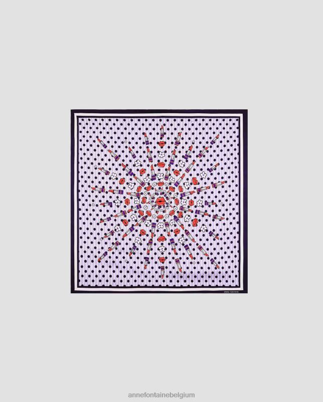 Anne Fontaine vrouwen Tania sjaal bedrukte zijden vierkante sjaal accessoires stijlvol 06TRT637