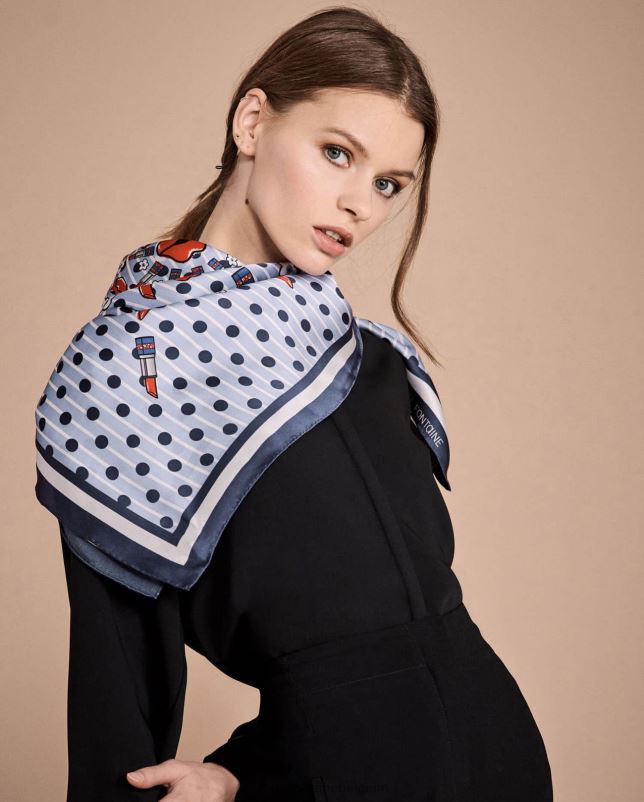 Anne Fontaine vrouwen Tania sjaal bedrukte zijden vierkante sjaal accessoires stijlvol 06TRT637