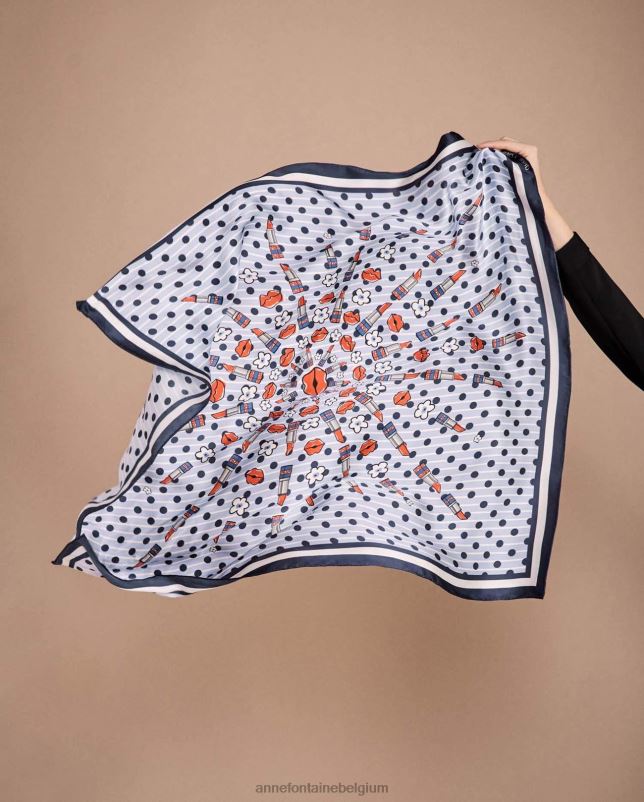 Anne Fontaine vrouwen Tania sjaal bedrukte zijden vierkante sjaal accessoires stijlvol 06TRT637