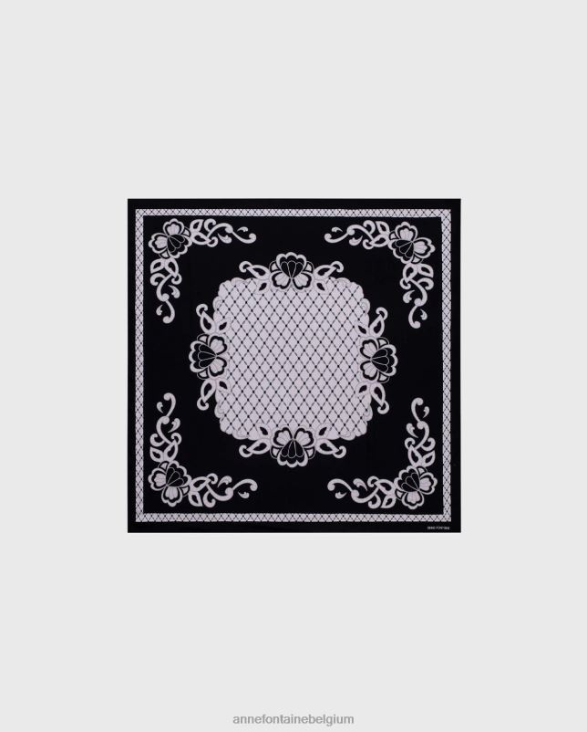 Anne Fontaine vrouwen inspirerende sjaal tweekleurige sjaal versierd met motieven accessoires bloemen 06TRT621