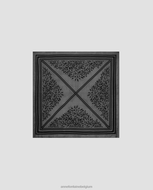 Anne Fontaine vrouwen ivette sjaal geometrische zijden sjaal accessoires zwart 06TRT617