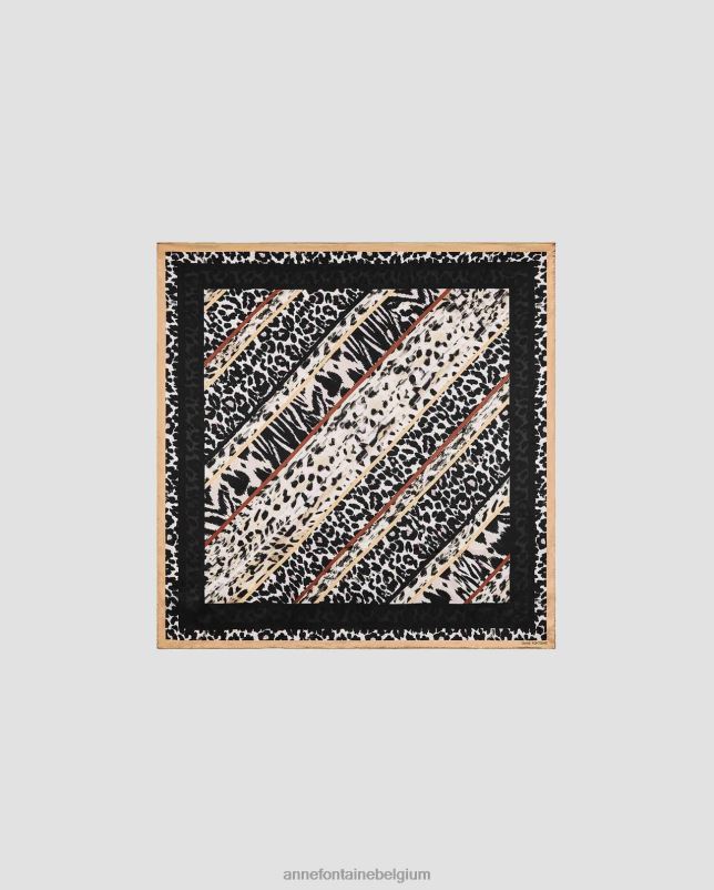 Anne Fontaine vrouwen taddy sjaal vierkante zijden sjaal accessoires dierenprints 06TRT613