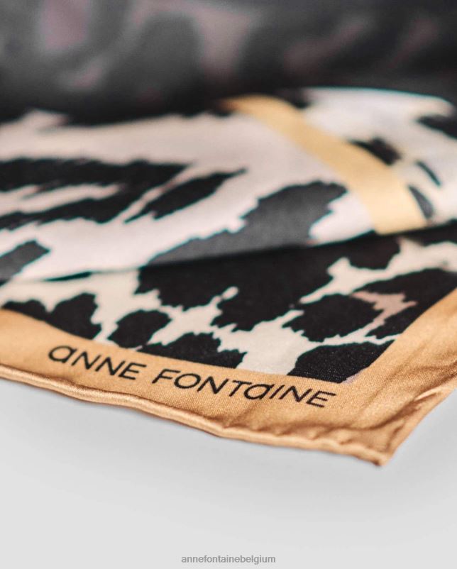 Anne Fontaine vrouwen taddy sjaal vierkante zijden sjaal accessoires dierenprints 06TRT613