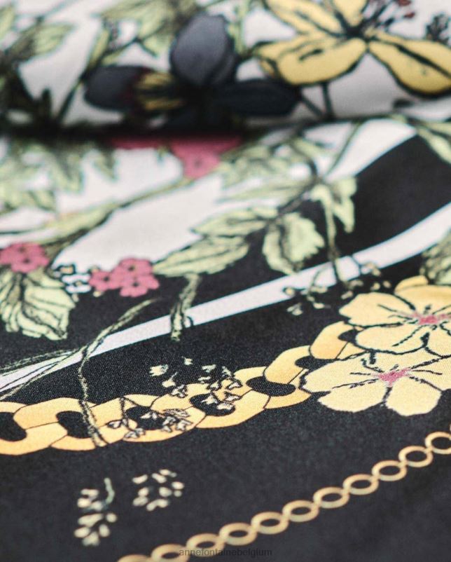 Anne Fontaine vrouwen teva sjaal vierkante zijden sjaal met boeketten accessoires bloemen 06TRT639