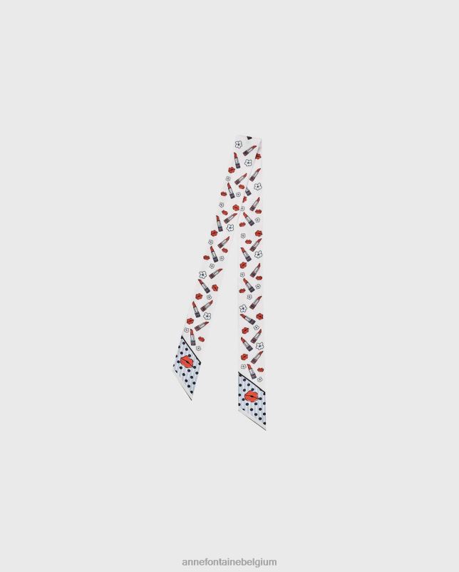 Anne Fontaine vrouwen tio tie sjaal bedrukte zijden keperstof sjaal accessoires stijlvol 06TRT627