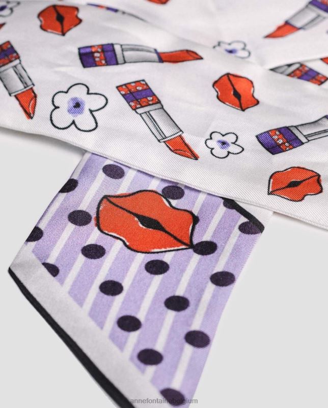 Anne Fontaine vrouwen tio tie sjaal bedrukte zijden keperstof sjaal accessoires stijlvol 06TRT627