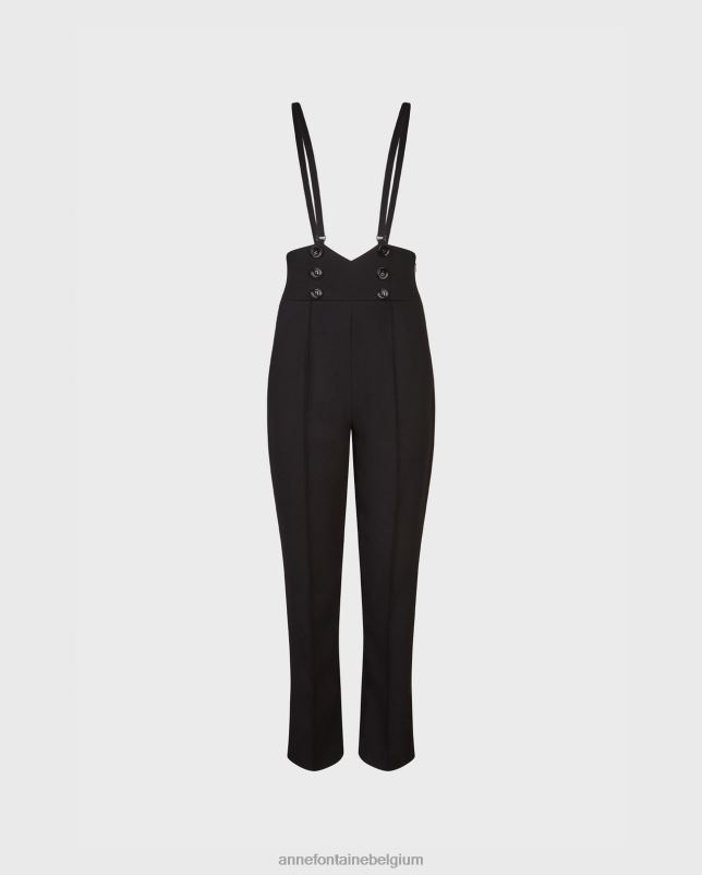 Anne Fontaine vrouwen Blake jarretelbroek Jarretelbroek met tailleband en knoopdetails kleding zwart 06TRT364