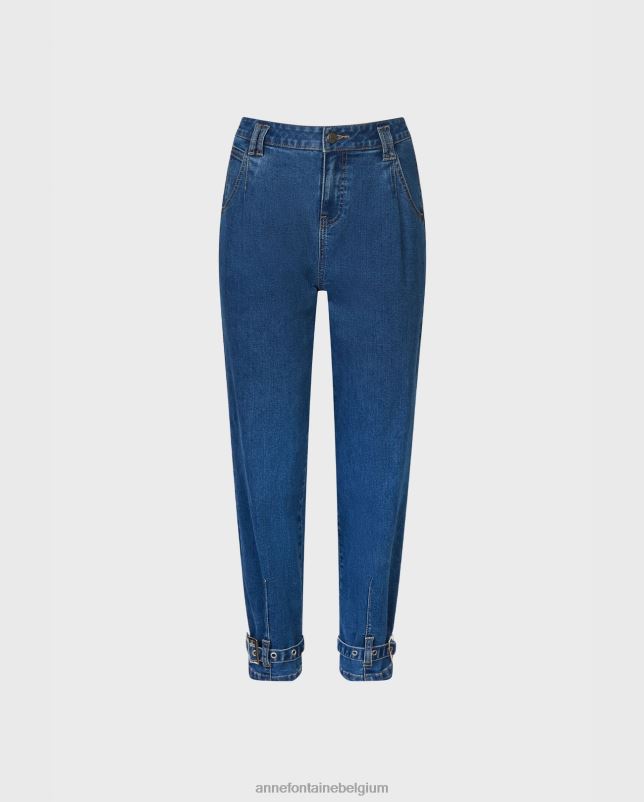 Anne Fontaine vrouwen Jason denim jeans met hoge taille, enkellange denimbroek kleding blauw 06TRT391