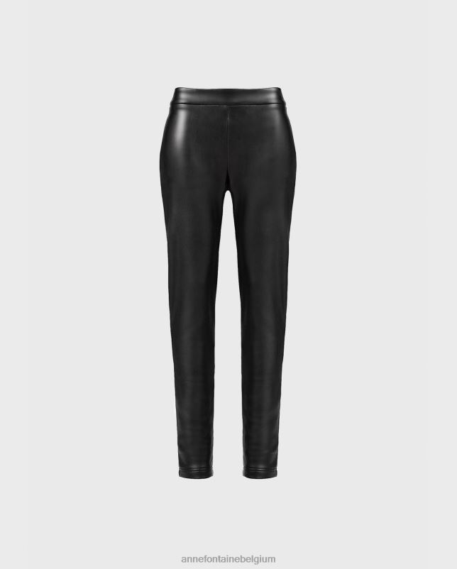 Anne Fontaine vrouwen fandy legging kunstleer legging met ritssluiting aan de zijkant kleding zwart 06TRT376