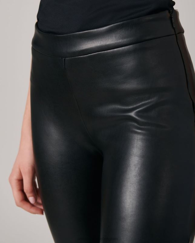 Anne Fontaine vrouwen fandy legging kunstleer legging met ritssluiting aan de zijkant kleding zwart 06TRT376
