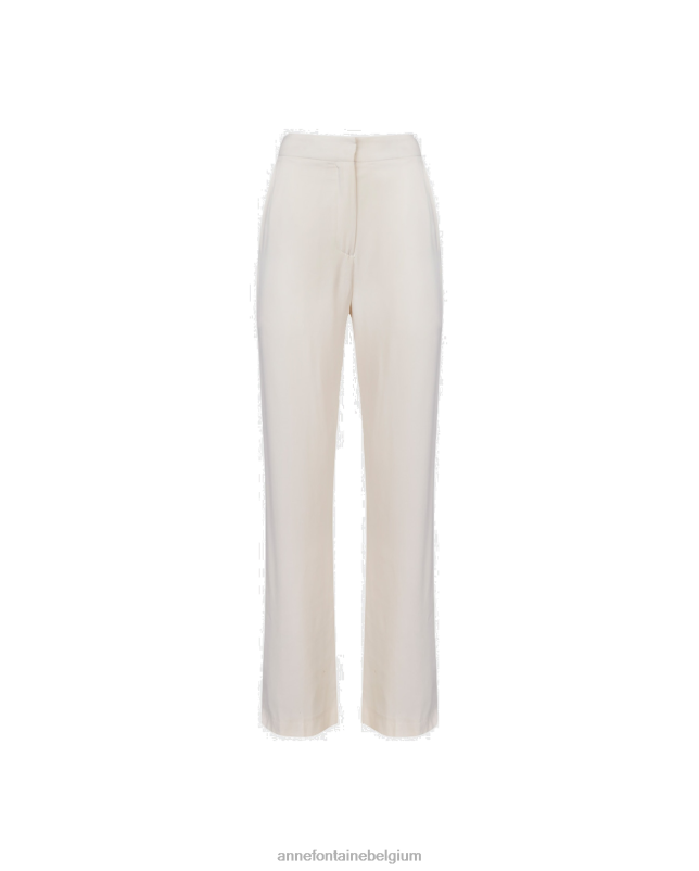 Anne Fontaine vrouwen loria broek hoge broek met wijde pijpen kleding wit 06TRT334