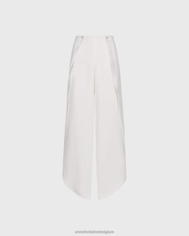 Anne Fontaine vrouwen meldrey pant maanbroek met open tulppijp kleding wit 06TRT340