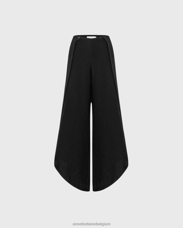Anne Fontaine vrouwen meldrey pant soepele wijde broek kleding zwart 06TRT337
