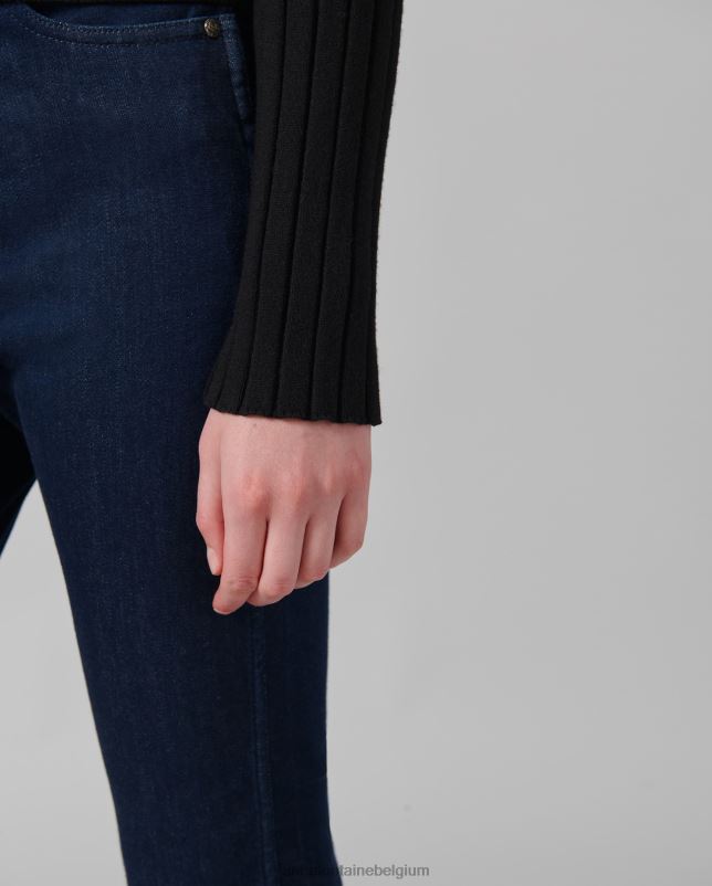 Anne Fontaine vrouwen Solfege vest met lange mouwen en V-hals kleding zwart 06TRT483