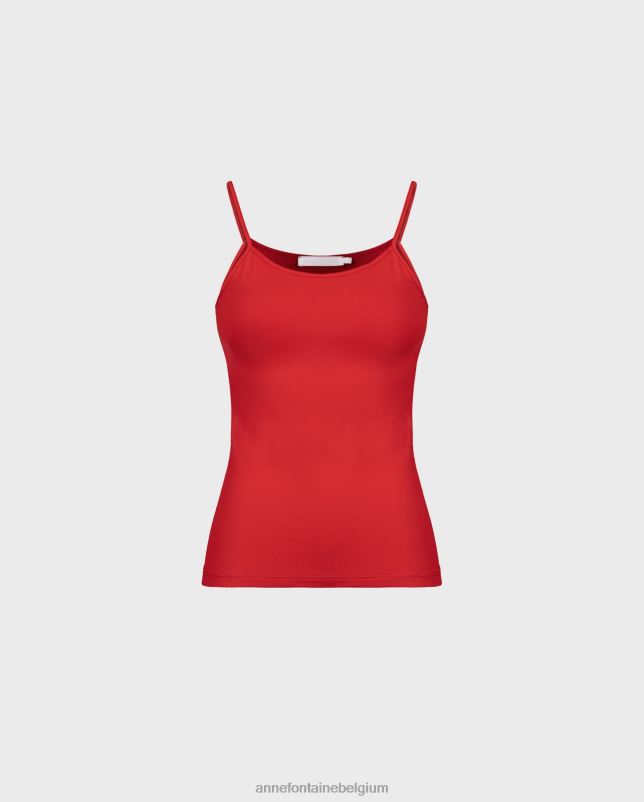 Anne Fontaine vrouwen Cintia hemdje met dunne bandjes kleding tango rood 06TRT304