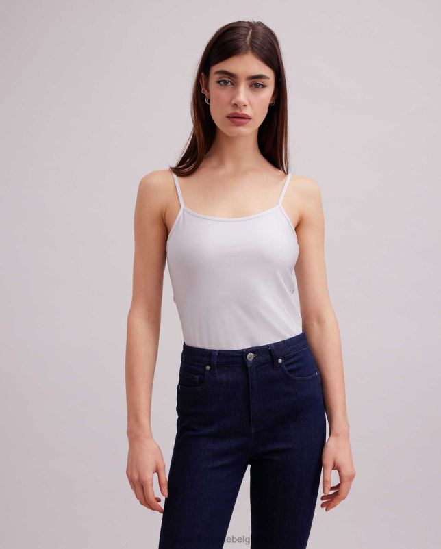 Anne Fontaine vrouwen Cintia hemdje met dunne bandjes kleding zilver grijs 06TRT298