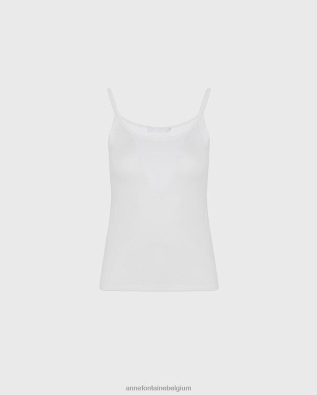 Anne Fontaine vrouwen Cintia hemdje met dunne bandjes kleding zilver grijs 06TRT298