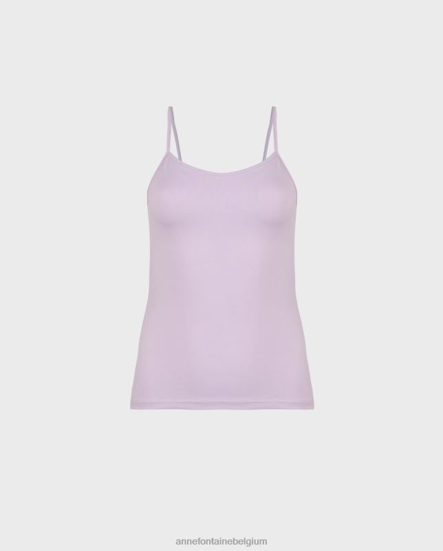 Anne Fontaine vrouwen Cintia hemdje paars hemdje met dunne bandjes kleding Parme 06TRT303