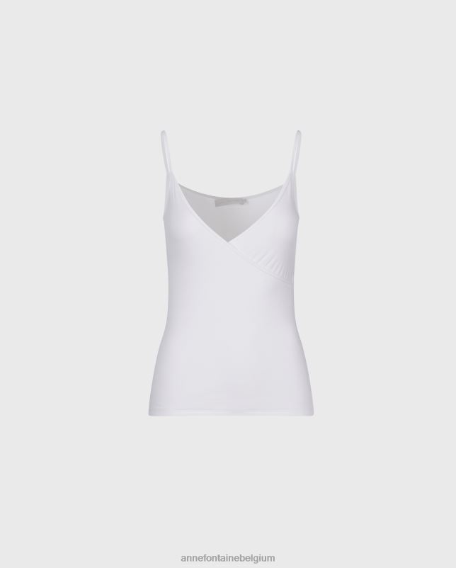 Anne Fontaine vrouwen cina hemdje lichtgewicht hemdje met dunne band kleding wit 06TRT307