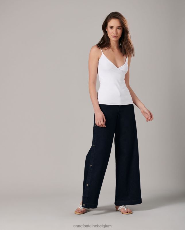 Anne Fontaine vrouwen cina hemdje lichtgewicht hemdje met dunne band kleding wit 06TRT307