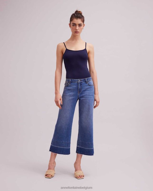 Anne Fontaine vrouwen cintia hemdje stretch hemdje met dunne bandjes kleding blauw 06TRT301