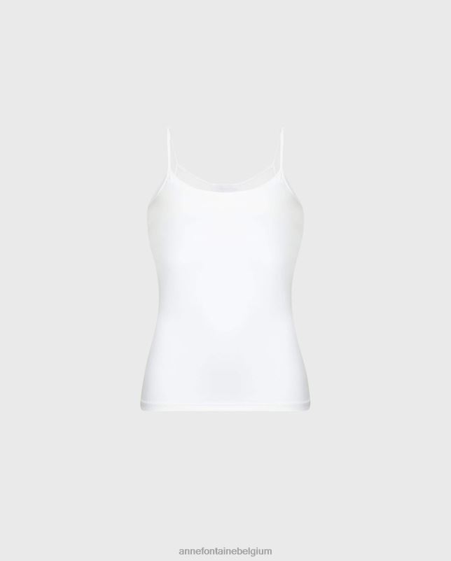 Anne Fontaine vrouwen cintia hemdje tactel gebreid hemdje met dunne bandjes kleding wit 06TRT299