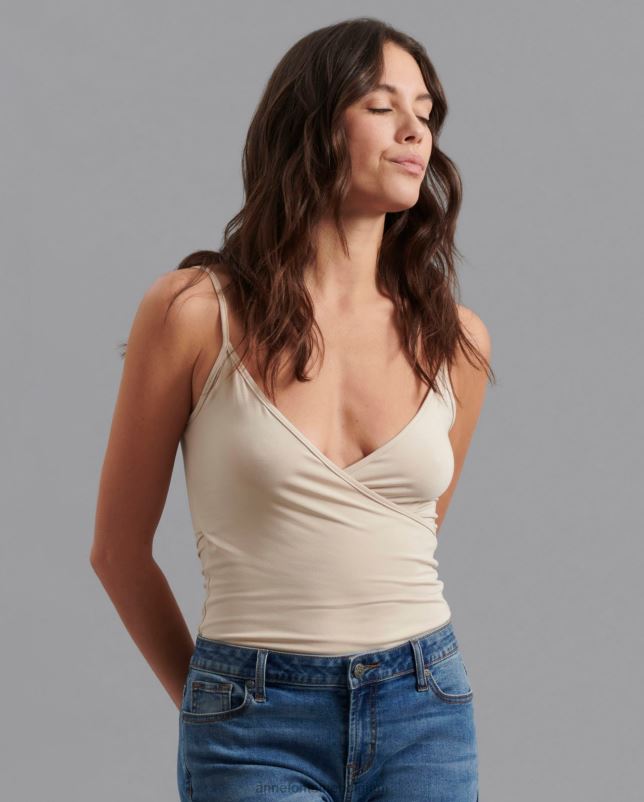 Anne Fontaine vrouwen usoa hemdje stretch hemdje met dunne bandjes kleding beige 06TRT309