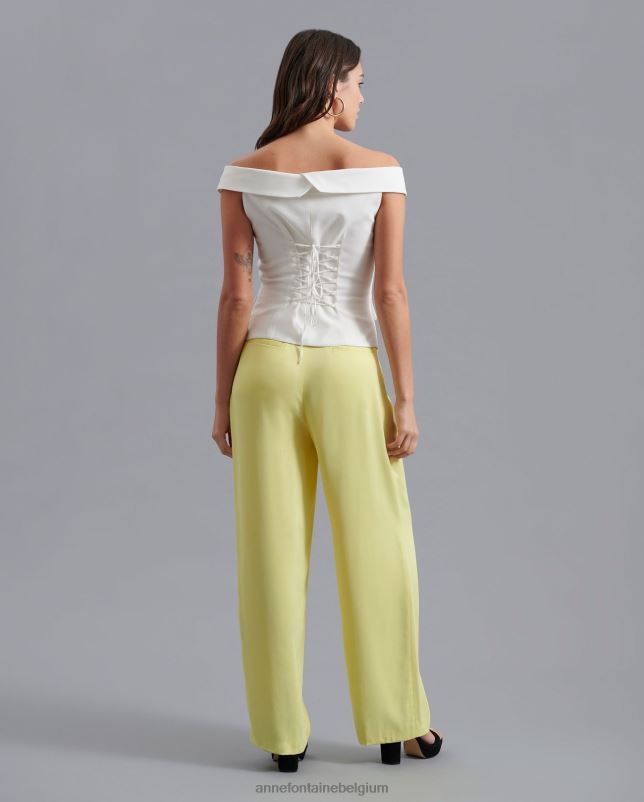 Anne Fontaine vrouwen Cleya gilet off-shoulder double-breasted gilet met knopen kleding zwart wit 06TRT458