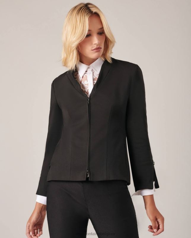 Anne Fontaine vrouwen Liam jasje met nep-sjaalkraag kleding zwart 06TRT451