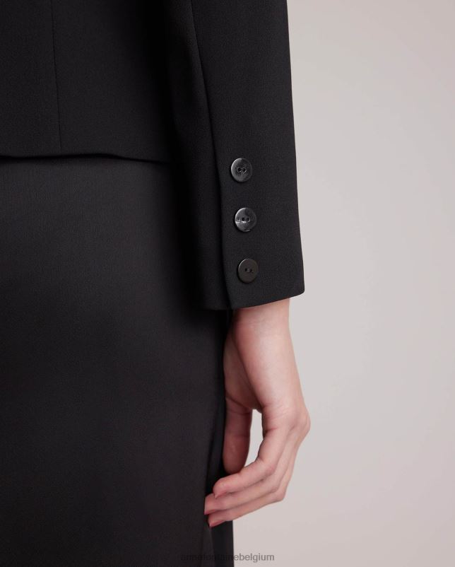 Anne Fontaine vrouwen Netjes jasje, op maat gemaakt smokingjasje met één knoop kleding zwart 06TRT413