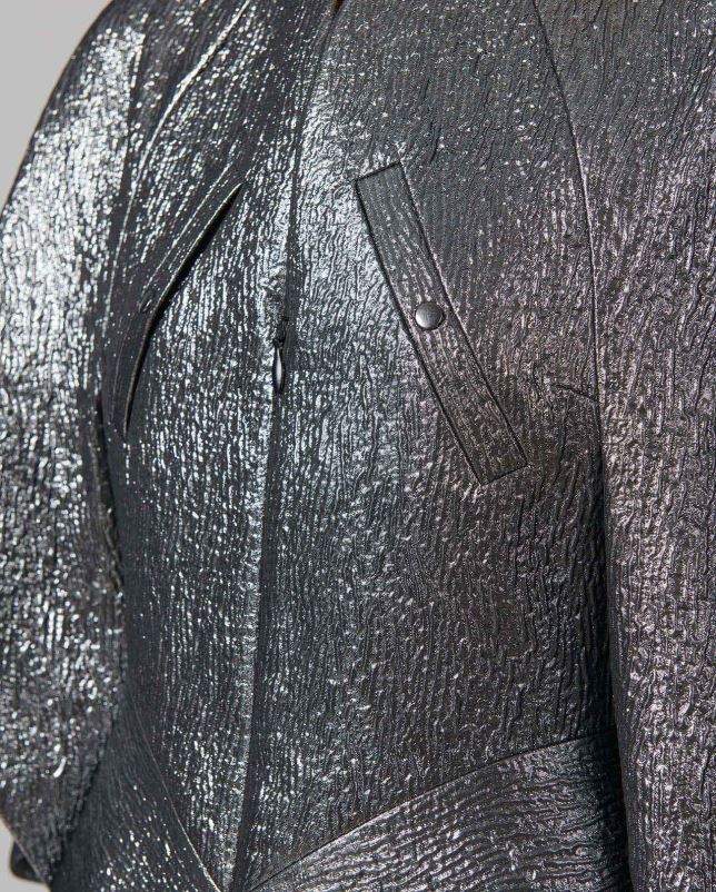 Anne Fontaine vrouwen celesta jacquard gunmetal metallic jack met textuur kleding grijs 06TRT440