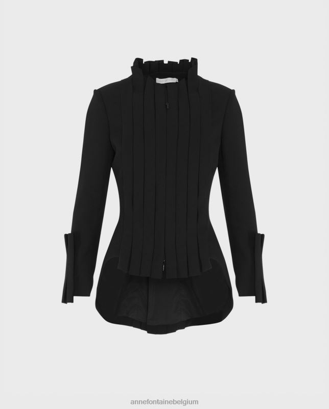 Anne Fontaine vrouwen geheim jasje, op smoking geïnspireerd jasje kleding zwart 06TRT407