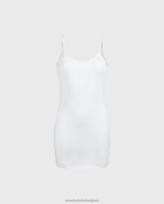 Anne Fontaine vrouwen Sindy hemdjejurk lange hemdjejurk met dunne bandjes kleding wit 06TRT74