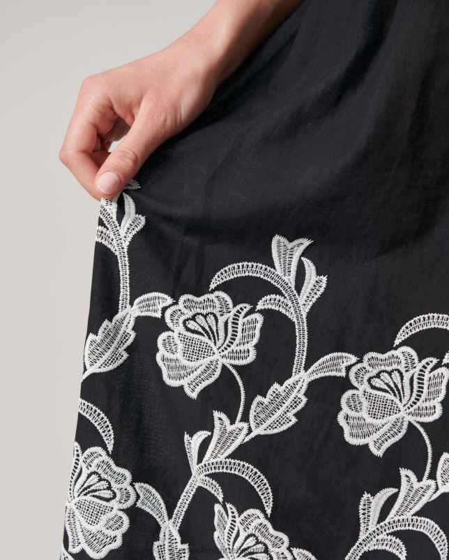 Anne Fontaine vrouwen vasteljurk maxi mouwloze jurk met empire taille kleding zwart 06TRT92